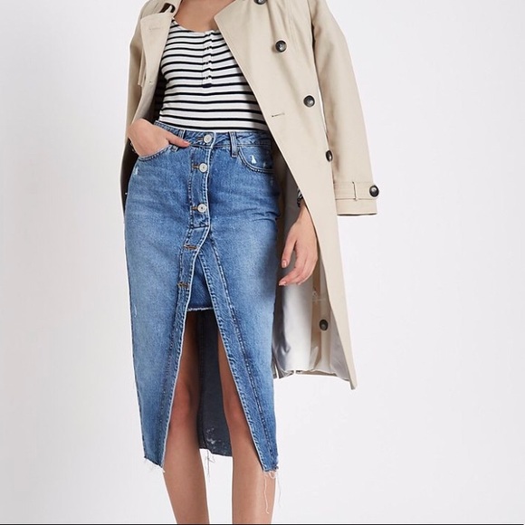 river island denim midi dress